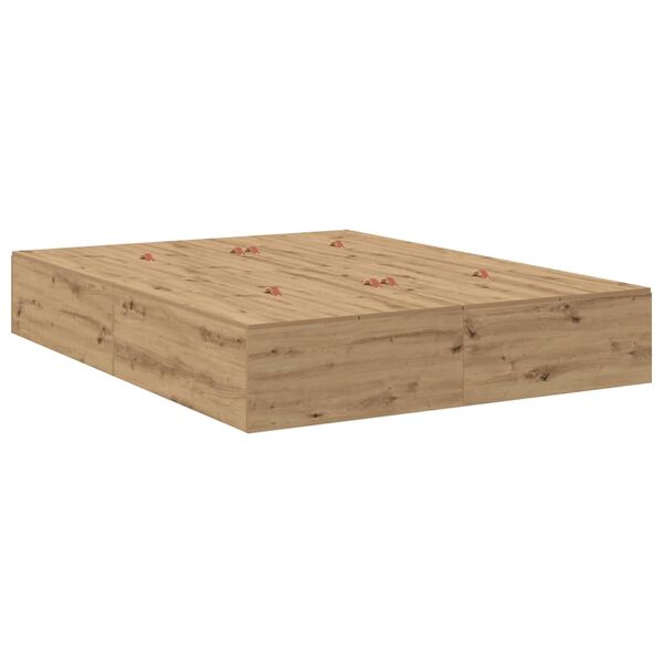 vidaXL Aufbewahrungsbettgestell Artisan-Eiche 150 cm Holzwerkstoff