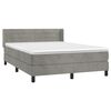 vidaXL Boxspringbett mit Matratze Hellgrau 140x200 cm Samt