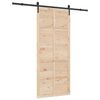 vidaXL Schiebet&uuml;r Natur 90 x 208 cm Massives Kiefernholz