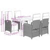 vidaXL 5-tlg. Garten-Essgruppe mit Kissen Braun Poly Rattan