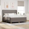 vidaXL Boxspringbett mit Matratze Dunkelgrau 90x190 cm Taupe Stoff