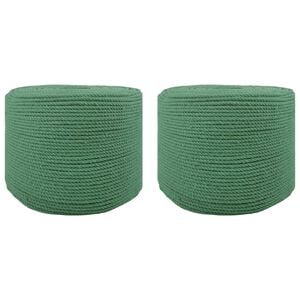 vidaXL Baumwollzwirn 2 stk. 2 mm 100 m Gr&uuml;n 100% Baumwolle