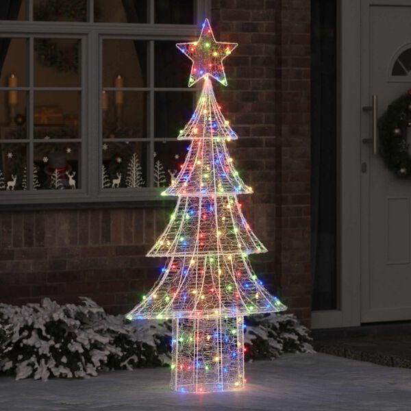 vidaXL Weihnachtsbaum mit 240 LEDs Mehrfarbig 180 cm Acryl