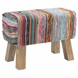 vidaXL Bank 60 x 30 x 45 cm Echtes Leder Mehrfarbig