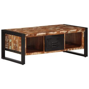 vidaXL Couchtisch Mehrfarbig 90x50x36 cm Altholz Massiv