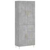 vidaXL Highboard Betongrau 69,5x34x180 cm Holzwerkstoff
