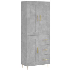 vidaXL Highboard Betongrau 69,5x34x180 cm Holzwerkstoff