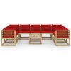 vidaXL 10-tlg. Garten-Lounge-Set mit Kissen Impr&auml;gniertes Kiefernholz