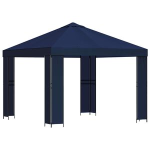 vidaXL Pavillon 3 x 3 m Blau Polyester und Stahl 190