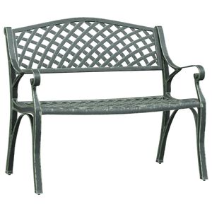 vidaXL Gartenbank 102 cm Aluminiumguss Gr&uuml;n