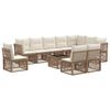 vidaXL Gartensofa-set 11 pcs Beige Poly-Rattan