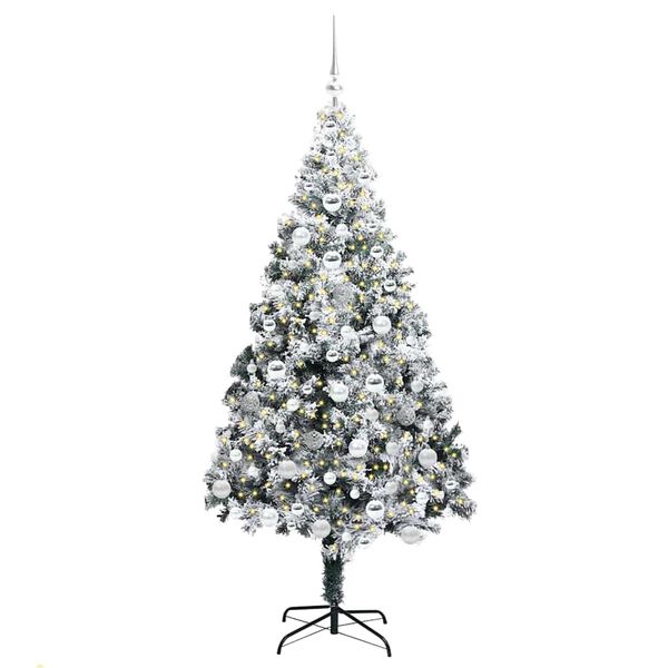 vidaXL K&uuml;nstlicher Weihnachtsbaum mit 300 LEDs mit St&auml;nder Wei&szlig; 180 cm