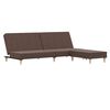 vidaXL Schlafsofa 2-Sitzer mit Fu&szlig;hocker Taupe Stoff