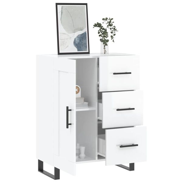 vidaXL Sideboard Hochglanz-Wei&szlig; 69,5x34x90 cm Holzwerkstoff