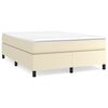 vidaXL Boxspringbett mit Matratze Creme 140x190 cm Kunstleder