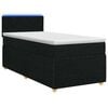 vidaXL Boxspringbett mit Matratze Schwarz 90 x 190 cm Stoff