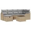 vidaXL Gartensofa-set 7 stk. 6-Sitzanzahl Beige und Hellgrau