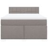 vidaXL Boxspringbett mit Matratze Taupe 140x190 cm Stoff