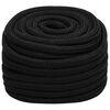 vidaXL Mehrzweck-Allzweckseil 20 mm 50 m Schwarz Polyester