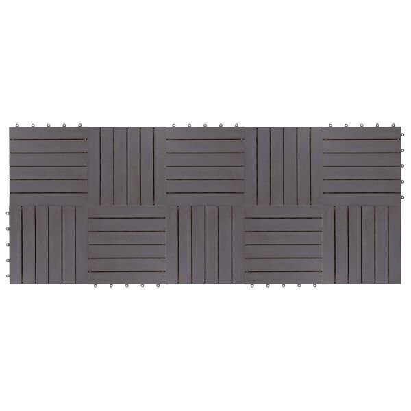 vidaXL Terrassenfliese 10 pcs Grau 30 x 30 cm Akazien-Hartholz