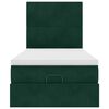 vidaXL Ottoman-Bett mit Matratzen & LEDs Dunkelgr&uuml;n 90x190 cm Samt
