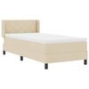 vidaXL Boxspringbett mit Matratze Creme 200 x 90 cm Polyester