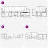 vidaXL Outdoor-Sofagarnitur mit Kissen 7 pcs Nat&uuml;rlich und Schwarz