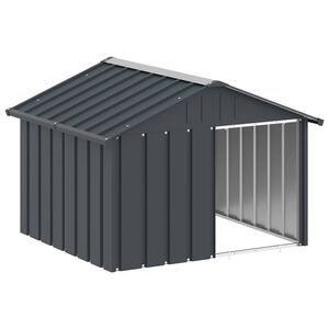 vidaXL Hundeh&uuml;tte Anthrazit 116,5x103x81,5 cm Verzinkter Stahl