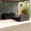 vidaXL 6-tlg. Garten-Lounge-Set mit Kissen Poly Rattan Schwarz