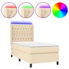 vidaXL Boxspringbett mit Matratze & LED Creme 80x200 cm Stoff