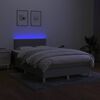 vidaXL Boxspringbett mit Matratze & LED Hellgrau 120x190 cm Stoff