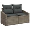 vidaXL Gartensofa-set mit Kissen 9 pcs Grau Poly-Rattan