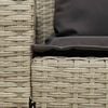 vidaXL Gartensofa mit Kissen Hellgrau Poly Rattan