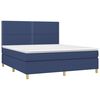 vidaXL Boxspringbett mit Matratze & LED Blau 180x200 cm Stoff