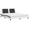 vidaXL Bett mit Matratze Zadar Wei&szlig; und Schwarz 180x200 cm Kunstleder