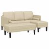 vidaXL Sofa Set mit Kissen 2 pcs Creme Polyester