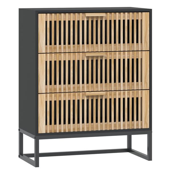 vidaXL Sideboard Schwarz 60x30x75 cm Holzwerkstoff
