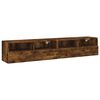 vidaXL TV-Wandschr&auml;nke 2 Stk. R&auml;uchereiche 80x30x30 cm Holzwerkstoff