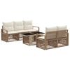 vidaXL Gartensofa-set 6 stk. Beige und Cremewei&szlig; Poly-Rattan