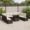 vidaXL Gartensofa-set mit Kissen 10 pcs Braun und Creme Poly-Rattan