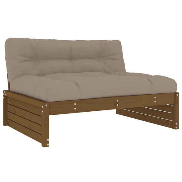 vidaXL 5-tlg. Garten-Lounge-Set mit Kissen Honigbraun Massivholz