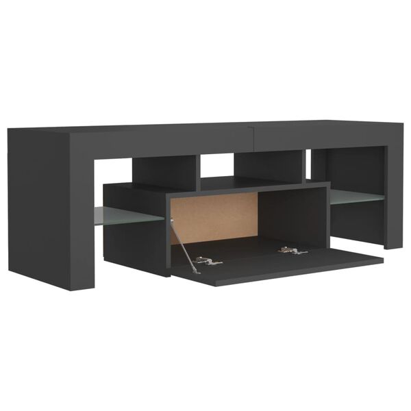 vidaXL TV-Schrank mit LED-Leuchten Grau 120x35x40 cm