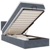 vidaXL Ottoman-Bett mit Matratze & LEDs Dunkelgrau 100x200 cm Samt
