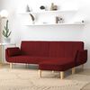 vidaXL Schlafsofa 2-Sitzer mit Hocker & 2 Kissen Weinrot Stoff