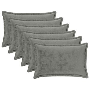 vidaXL Wurfkissen 6 stk. HOUTEN Dunkelgrau 30 x 50 cm Flanell