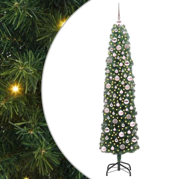 vidaXL K&uuml;nstlicher Weihnachtsbaum mit 300 LEDs mit St&auml;nder Gr&uuml;n 180 cm