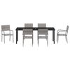 vidaXL Garten Essgruppe 7 pcs Grau Poly Rattan