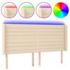 vidaXL LED Kopfteil Creme 163x16x118/128 cm Stoff