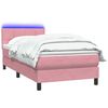 vidaXL Boxspringbett mit Matratze & LED Rosa 100x210 cm Samt