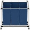 vidaXL Wäschesortierer mit 3 Taschen Blau Stahl